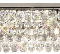 Coniston Linear Flush Ceiling, 5 Light E14, Polished Chrome/Crystal