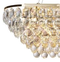 Coniston Linear Pendant, 14 Light E14, French Gold/Crystal27.1kg