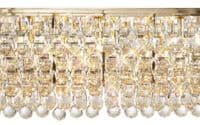 Coniston Linear Pendant, 14 Light E14, French Gold/Crystal27.1kg