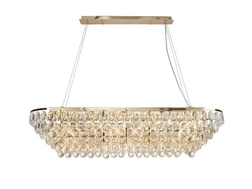 Coniston Linear Pendant, 14 Light E14, French Gold/Crystal27.1kg