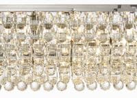Coniston Linear Pendant, 14 Light E14, Polished Chrome/Crystal27.1kg
