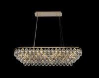 Coniston Linear Pendant, 8 Light E14, French Gold/Crystal15.7kg
