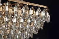 Coniston Linear Pendant, 8 Light E14, French Gold/Crystal15.7kg