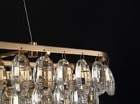 Coniston Linear Pendant, 8 Light E14, French Gold/Crystal15.7kg