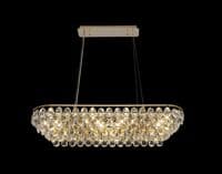 Coniston Linear Pendant, 8 Light E14, French Gold/Crystal15.7kg
