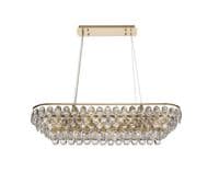 Coniston Linear Pendant, 8 Light E14, French Gold/Crystal15.7kg