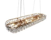 Coniston Linear Pendant, 8 Light E14, French Gold/Crystal15.7kg