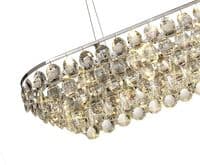 Coniston Linear Pendant, 8 Light E14, Polished Chrome/Crystal15.7kg