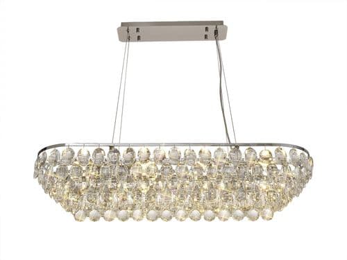Coniston Linear Pendant, 8 Light E14, Polished Chrome/Crystal15.7kg
