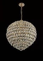 Coniston Pendant, 12 Light E14, French Gold/Crystal20.4kg