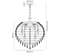 Coniston Pendant, 12 Light E14, Polished Chrome/Crystal20.4kg