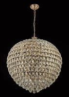 Coniston Pendant, 16 Light E14, French Gold/Crystal46kg