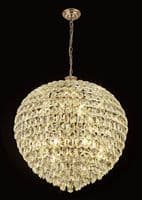 Coniston Pendant, 16 Light E14, French Gold/Crystal46kg