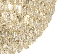 Coniston Pendant, 16 Light E14, French Gold/Crystal46kg