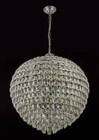 Coniston Pendant, 16 Light E14, Polished Chrome/Crystal46kg