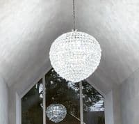 Coniston Pendant, 16 Light E14, Polished Chrome/Crystal46kg