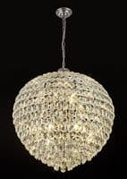 Coniston Pendant, 16 Light E14, Polished Chrome/Crystal46kg