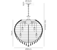 Coniston Pendant, 16 Light E14, Polished Chrome/Crystal46kg
