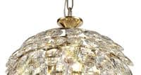 Coniston Pendant, 3 Light E14, French Gold/Crystal