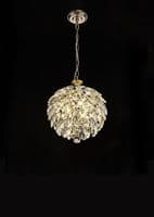Coniston Pendant, 3 Light E14, French Gold/Crystal