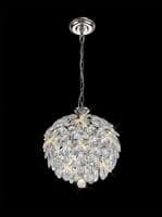 Coniston Pendant, 3 Light E14, Polished Chrome/Crystal