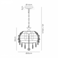 Coniston Pendant, 3 Light E14, Polished Chrome/Crystal