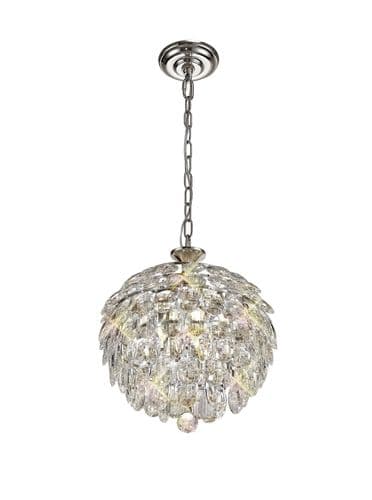 Coniston Pendant, 3 Light E14, Polished Chrome/Crystal