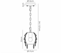 Coniston Pendant 5 Layer, 1 Light E27, French Gold/Crystal