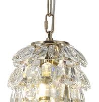 Coniston Pendant 5 Layer, 1 Light E27, French Gold/Crystal