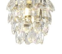 Coniston Pendant 5 Layer, 1 Light E27, French Gold/Crystal