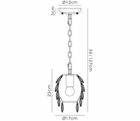 Coniston Pendant 5 Layer, 1 Light E27, Polished Chrome/Crystal