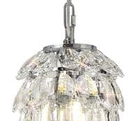 Coniston Pendant 5 Layer, 1 Light E27, Polished Chrome/Crystal