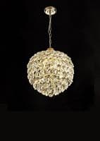 Coniston Pendant, 6 Light E14, French Gold/Crystal