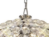 Coniston Pendant, 6 Light E14, Polished Chrome/Crystal