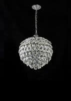 Coniston Pendant, 6 Light E14, Polished Chrome/Crystal