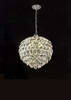Coniston Pendant, 6 Light E14, Polished Chrome/Crystal