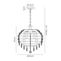 Coniston Pendant, 6 Light E14, Polished Chrome/Crystal