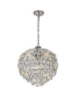 Coniston Pendant, 6 Light E14, Polished Chrome/Crystal
