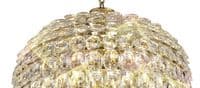 Coniston Pendant, 9 Light E14, French Gold/Crystal20kg