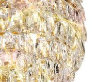 Coniston Pendant, 9 Light E14, French Gold/Crystal20kg