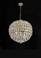 Coniston Pendant, 9 Light E14, French Gold/Crystal20kg