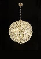 Coniston Pendant, 9 Light E14, French Gold/Crystal20kg
