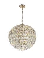 Coniston Pendant, 9 Light E14, French Gold/Crystal20kg