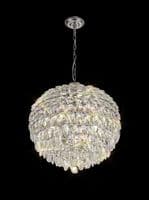 Coniston Pendant, 9 Light E14, Polished Chrome/Crystal20kg