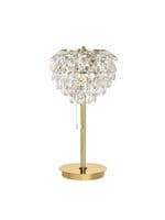 Coniston Table Lamp, 2 Light E14, French Gold/Crystal