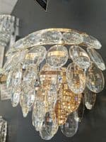 Coniston Wall Lamp, 1 Light E14, French Gold/Crystal