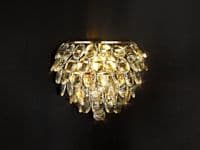 Coniston Wall Lamp, 1 Light E14, French Gold/Crystal