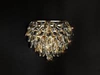 Coniston Wall Lamp, 1 Light E14, French Gold/Crystal