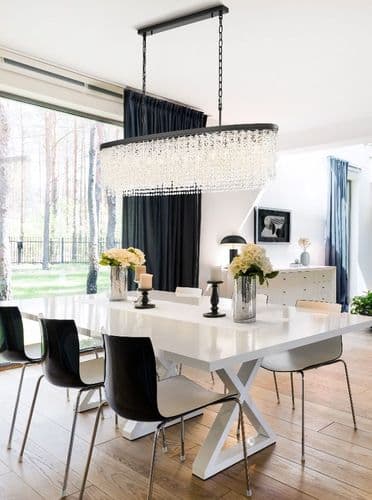 Coral 12lt Oval Pendant In Matt Black GSBFL2503-12