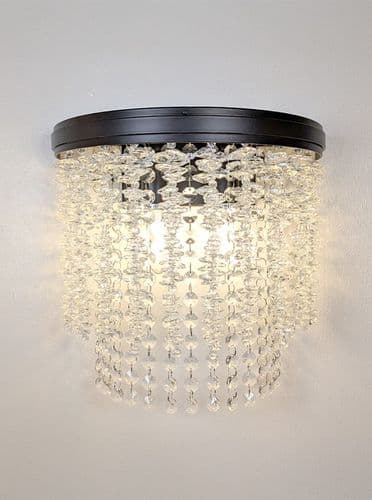 Coral 2lt Wall Light In Matt Black GSBFL2502-2